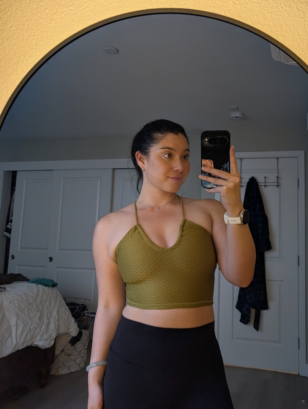 *MOVING SALE* Crop Top Olive Green Stretch Ribbed Top